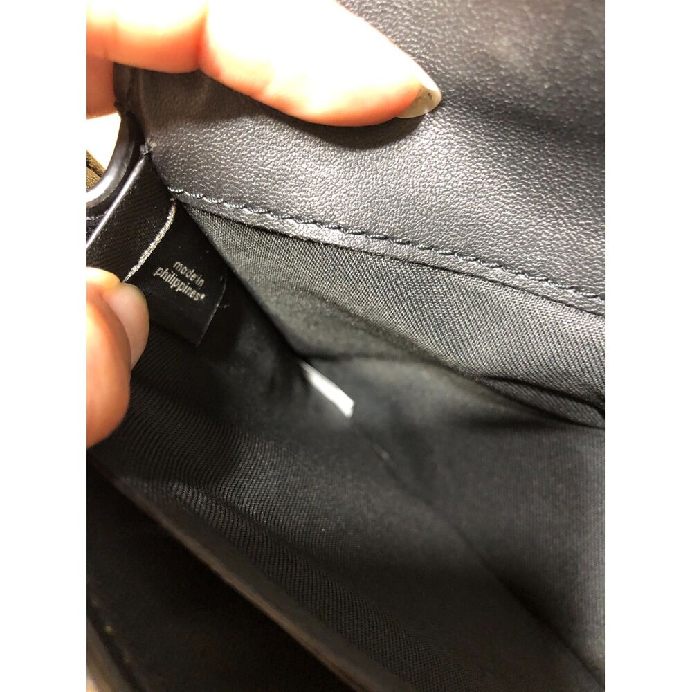 Coach Anna Foldover Crossbody Clutch 3036 Philippines Black Monogram Bag C2132 - Picture 4 of 10